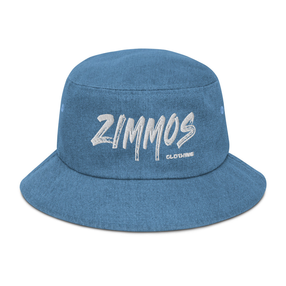 Logo-embroidered denim bucket hat