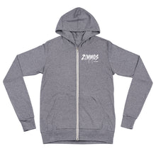 Load image into Gallery viewer, White Print Zip Hoodie