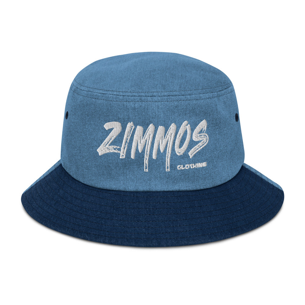 Denim Bucket Hat with Embroidered Logo