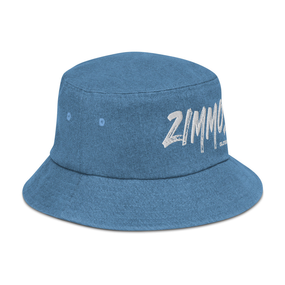 VA Embroidered Monogram Denim bucket hat - Light Denim